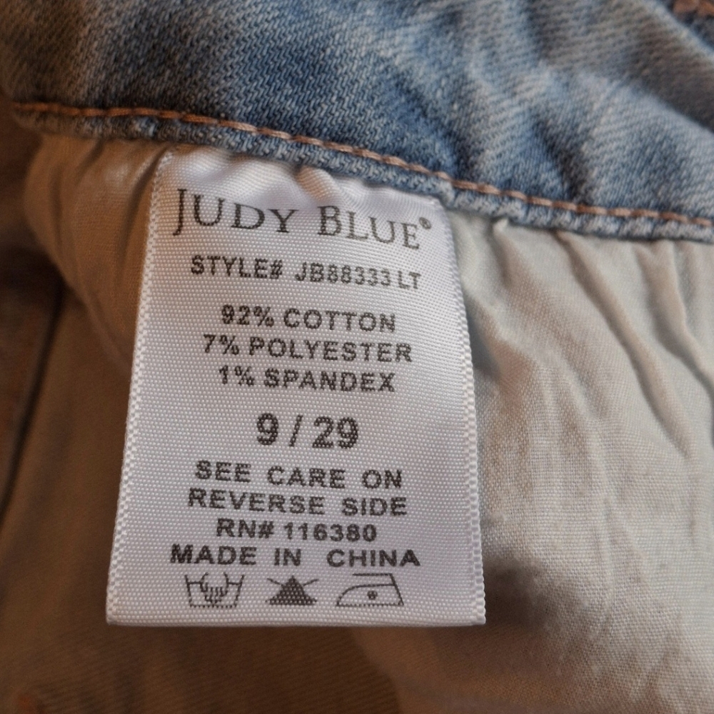 Judy Blue Jeans Boyfriend Fit Distressed Stretch Blue Jeans Women Size 9/29 - Picture 10 of 16